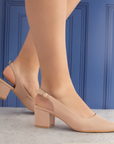 Zapatillas maquillaje para mujer con tacón bajo 6cm destalonadas
