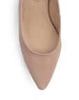 Vista de material cabra sintético en zapatilla maquillaje tipo stiletto para mujer