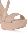 Vista de material cabra sintetico en zapatilla para mujer color maquillaje