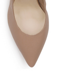Vista de material cabra sintetico en zapatilla tipo stiletto para mujer en color maquillaje