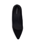 Vista superior de zapatilla tipo stiletto para mujer en color negro