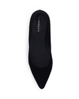 Vista superior de zapatilla tipo stiletto para mujer en color negro buck