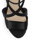 Vista de material shantung de zapatilla elegante para mujer