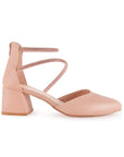 Zapatilla Maquillaje Oro Rosa Puntal Doble Tira Brillos Tacon Ancho Bajo Casual 3201231