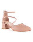 Zapatilla Maquillaje Oro Rosa Puntal Doble Tira Brillos Tacon Ancho Bajo Casual 3201231