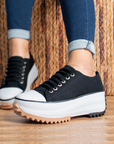 Tenis Negro De Lona Plataforma Chuck Mujer 4530027