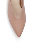 Vista de material cabra sintético en zapatilla maquillaje para mujer tipo stiletto
