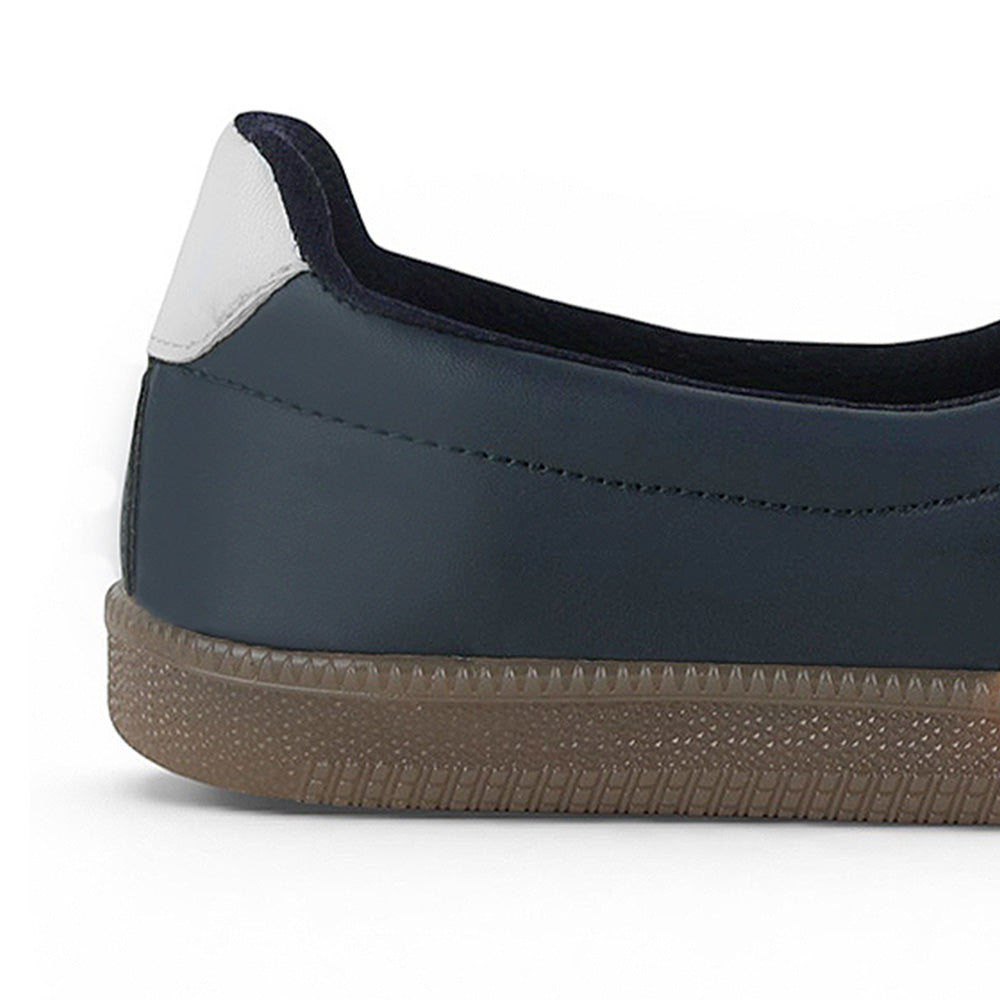 Vista trasera de la suela baja 2cm en tenis azul casual para dama  