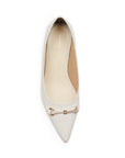 Zapatilla Beige Mujer Formal Tacon Bajo Herraje Moda Casual 4040751