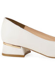 Zapatilla Beige Mujer Formal Tacon Bajo Herraje Moda Casual 4040751