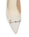 Zapatilla Beige Mujer Formal Tacon Bajo Herraje Moda Casual 4040751