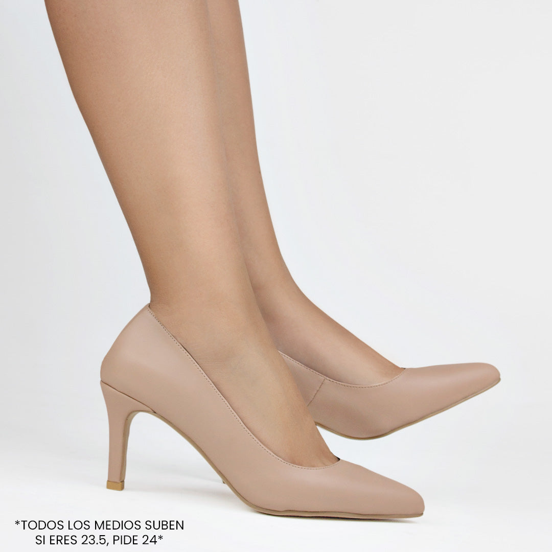 Zapatillas maquillaje para mujer con tacón delgado de 7cm estilo stiletto con punta fina