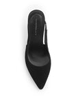 vista superior de las zapatillas stiletto color negras tacón alto 11cm ajuste elástico para dama