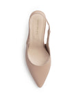vista superior de las zapatillas stiletto color nude tacón alto 11cm ajuste elástico para dama