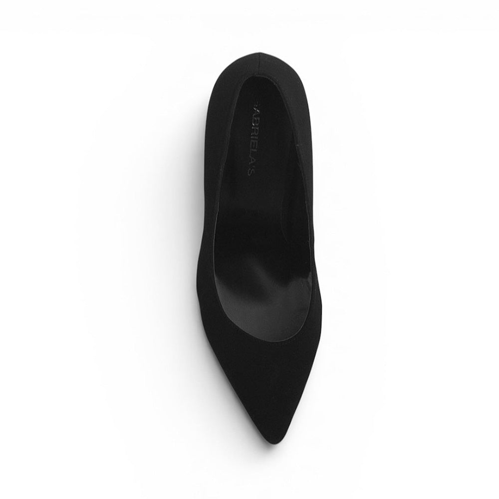 Vista superior de zapatillas tipo stiletto para dama con tacón medio 10cm