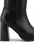 BOTA NEGRO CASUAL DAMA LARGA TACÓN MEDIO 4340119
