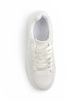 Tenis blancos perla con detalles de encaje cordones de satén y plataforma | Mod.4490109