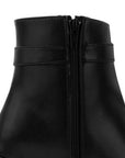 Botines negros con punta semicuadrada herraje metálico y tacón medio | Mod.4760104