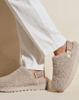 Mocasines beige tipo zuecos con plataforma | Mod.4900070