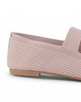 Vista trasera de flats tipo balerinas nude para mujer con pulsera de piso