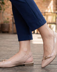 Flats nude en charol para mujer de piso