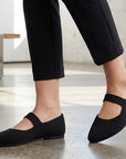 Flats tipo balerinas negras para mujer con pulsera de piso