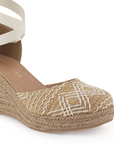 Alpargata Beige Yute Dama Punta Cerrada Listones 4480046