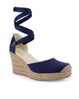Alpargata Marino Yute Dama Punta Cerrada Listones Casual 4480051