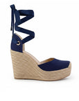 Alpargata Marino Mujer Yute Beige Alta Liston Moda Plataforma 4480052