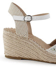 Alpargata Blanco Plataforma Yute Mujer Brillos Moda Pulsera Casual 4900021