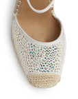 Alpargata Blanco Plataforma Yute Mujer Brillos Moda Pulsera Casual 4900021
