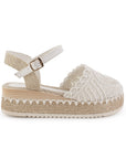 Alpargata Blanco Mujer Casual Plataforma Yute Casual Tejida Moda 4290084