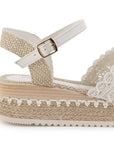 Alpargata Blanco Mujer Casual Plataforma Yute Casual Tejida Moda 4290084