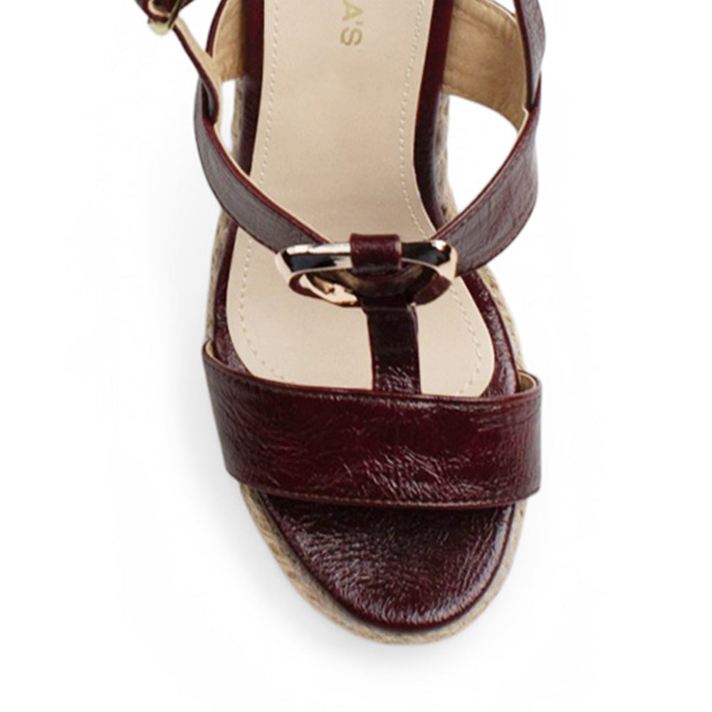 Alpargata Vino Mujer Doble Tira Pulsera Hebilla Casual Moda Dama 4500190