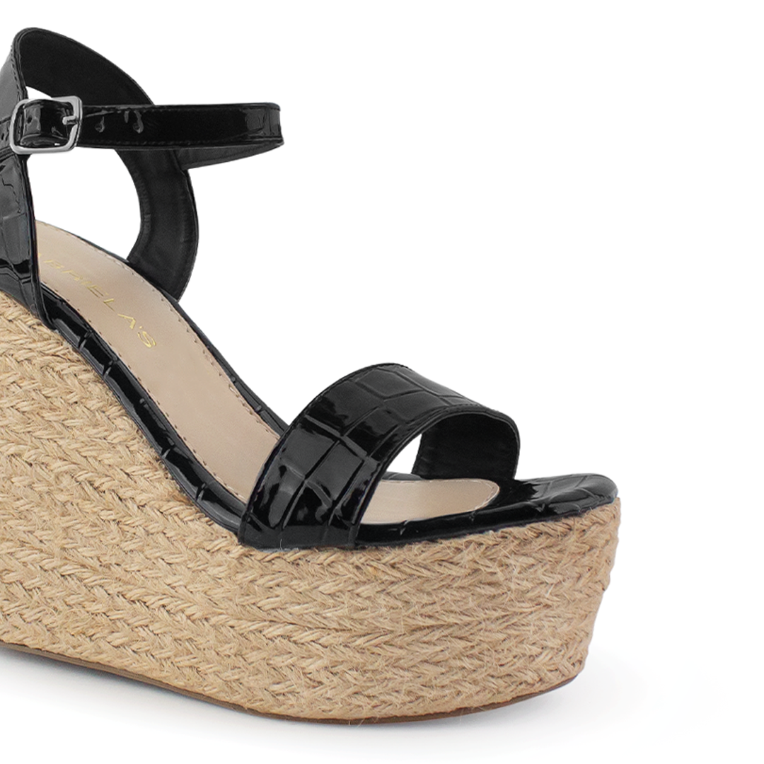 Alpargata Negro Mujer Casual Descubierta Moda Verano Dama 3360439