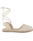 Alpargata Beige Plataforma Baja Dama Pulsera Liston Yute Moda 4550079