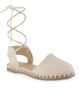 Alpargata Beige Plataforma Baja Dama Pulsera Liston Yute Moda 4550079