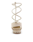 Alpargata Beige Plataforma Baja Dama Pulsera Liston Yute Moda 4550079