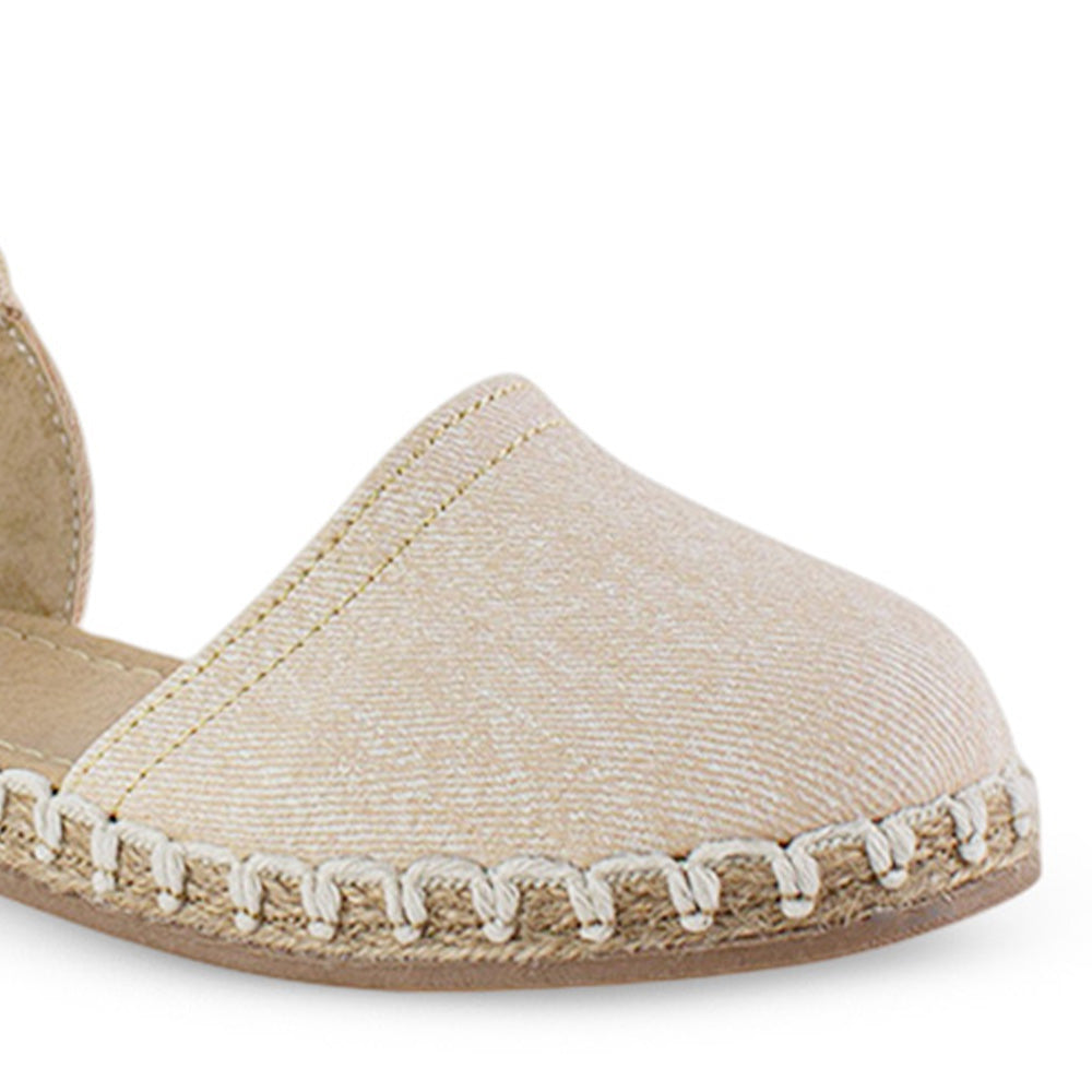 Alpargata Beige Plataforma Baja Dama Pulsera Liston Yute Moda 4550079