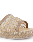 Alpargata Maquillaje Mujer Casual Punta Abierta Moda Pulsera 4550087
