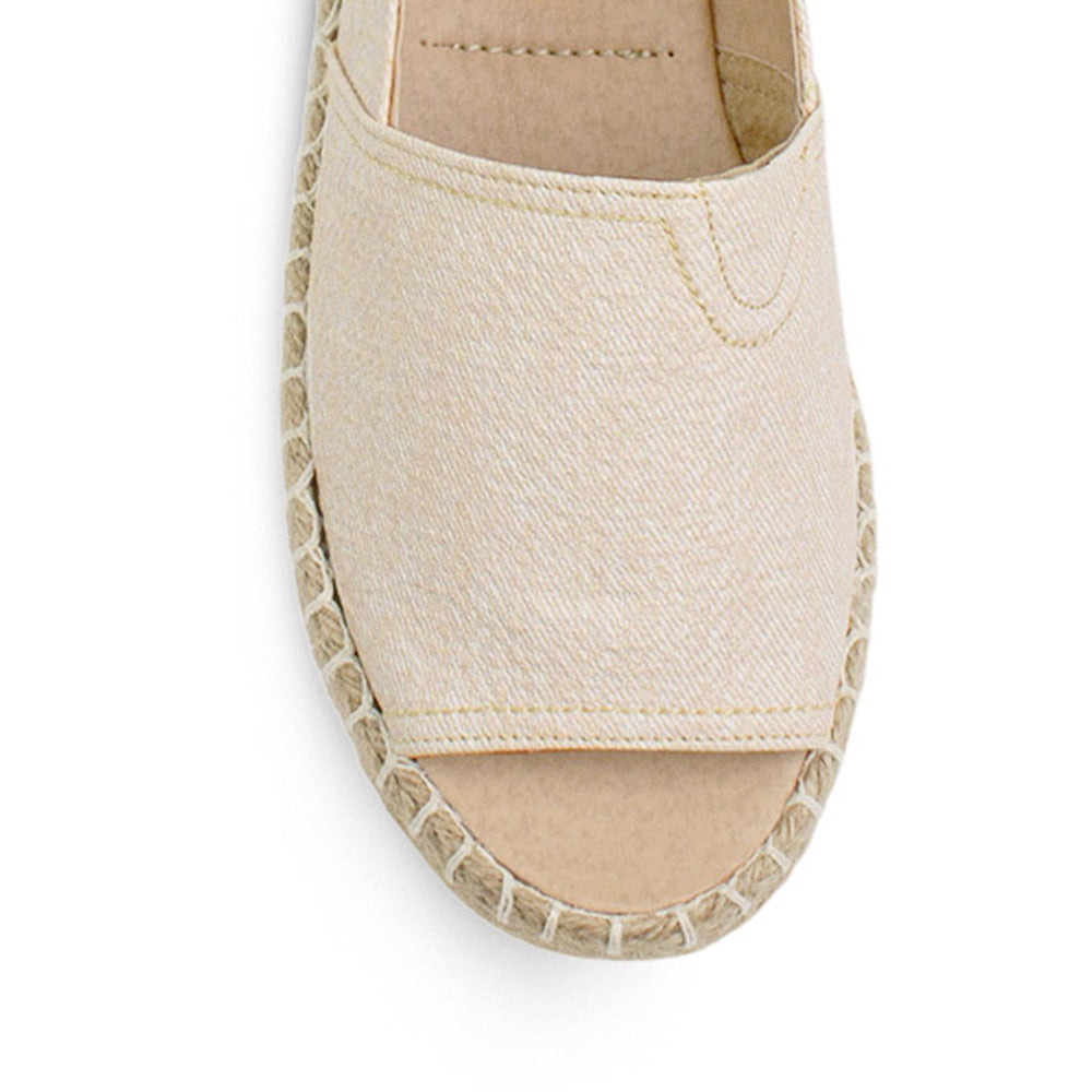 Alpargata Beige Yute Mujer Resorte Casual Moda Punta Abierta 3402924