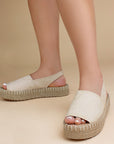 Alpargata Beige Yute Mujer Resorte Casual Moda Punta Abierta 3402924