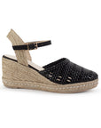 Alpargata Negro Casual Plataforma Alta Yute Pulsera Hebilla Tejida 3403004