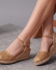 Alpargata Cafe Moda Mujer Elegante Estilo Artesanal Plataforma 3403005