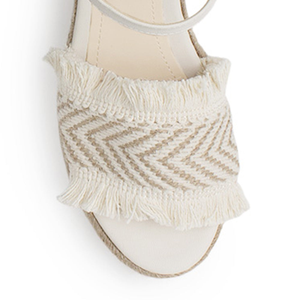 Alpargata Beige Mujer Plataforma Alta Pulsera Hebilla Casual Moda 3690127