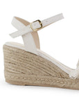 Alpargata Beige Dama Tira Ancha Con Flores Moda Casual Pulsera 3690128