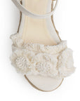Alpargata Beige Dama Tira Ancha Con Flores Moda Casual Pulsera 3690128
