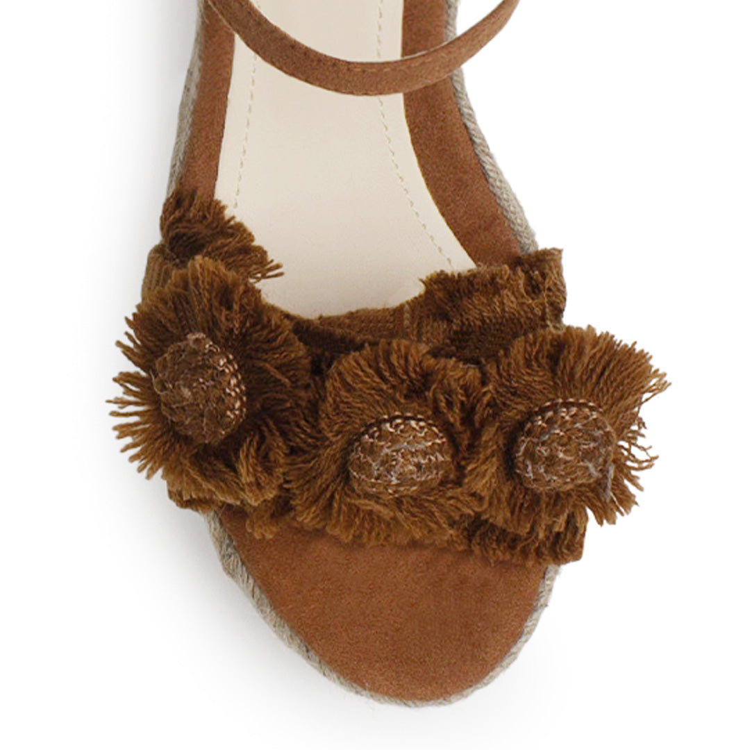 Alpargata Cafe Dama Tira Ancha Con Flores Moda Casual Pulsera 3690129