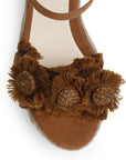 Alpargata Cafe Dama Tira Ancha Con Flores Moda Casual Pulsera 3690129