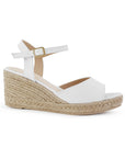 Alpargata Blanco Plataforma Yute Moda Pulsera Talon Descubierto 3690130